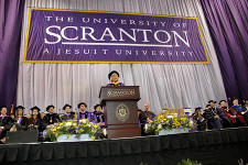 Sandra L. Postel speaks to members of The University of Scranton’s Class of 2013 and their guests at its undergraduate commencement on May 26.